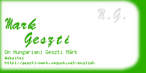 mark geszti business card
